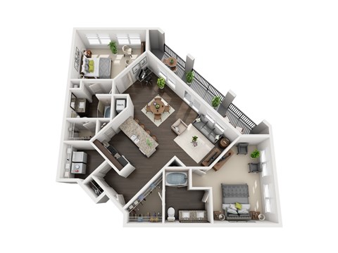 B5 floor plan at Civic at Frisco Square Apartments, Texas, 75034